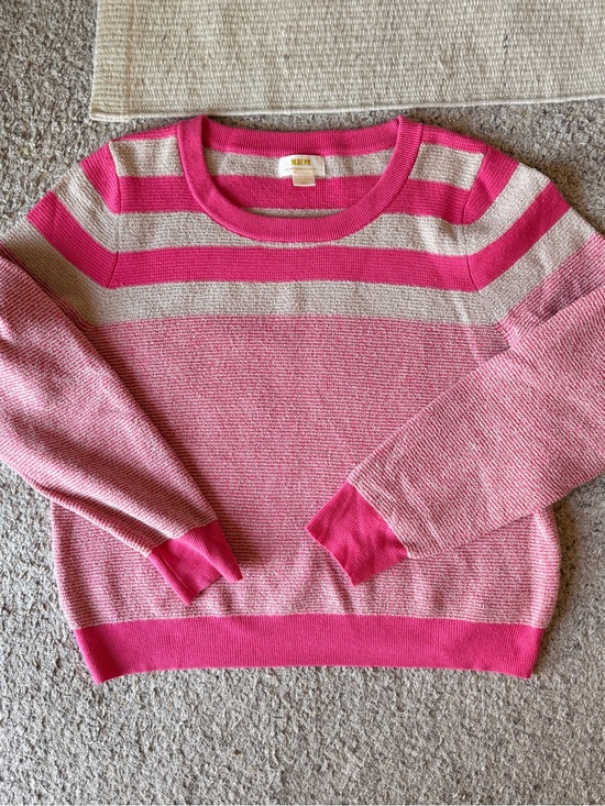 Maeve Sweaters - Pink Striped sweater by Maeve